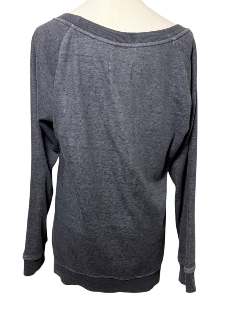 UGG Morgan Side Zip Distressed Sweatshirt in Gray Size Medium - Picture 5 of 10